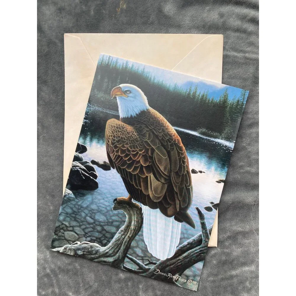 EAGLE PORTRAIT VTG Daniel Renn Pierce Birthday Greeting Card Magnet Leanin' Tree